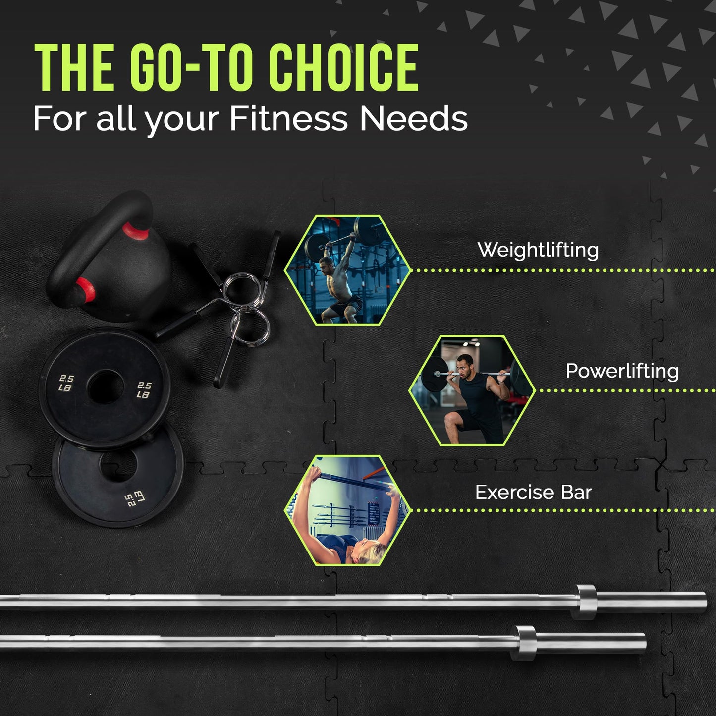 Rage Fitness Olympic Training Barbell (6FT) (15 Pound Weight) (300 LBS Capacity), Home Gym Fitness Equipment, Strength Training Workout Bar, Weight bar for Squats, Deadlift, Weightlifting, Bench Press