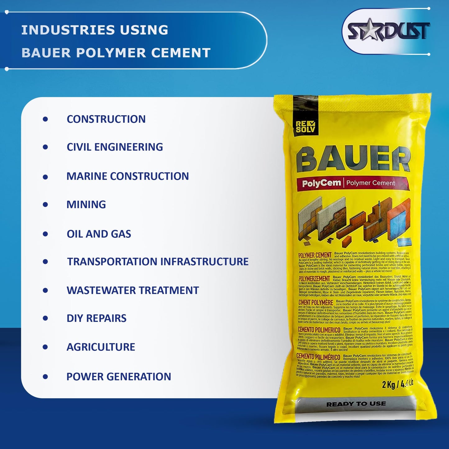 Bauer Instant Polymer Cement 4-Pack - Ready-to-Use Alternative to Mortar & Adhesives - Versatile for Concrete & Stone Tile Crack Repair & Brick Repair, Convenient & Durable