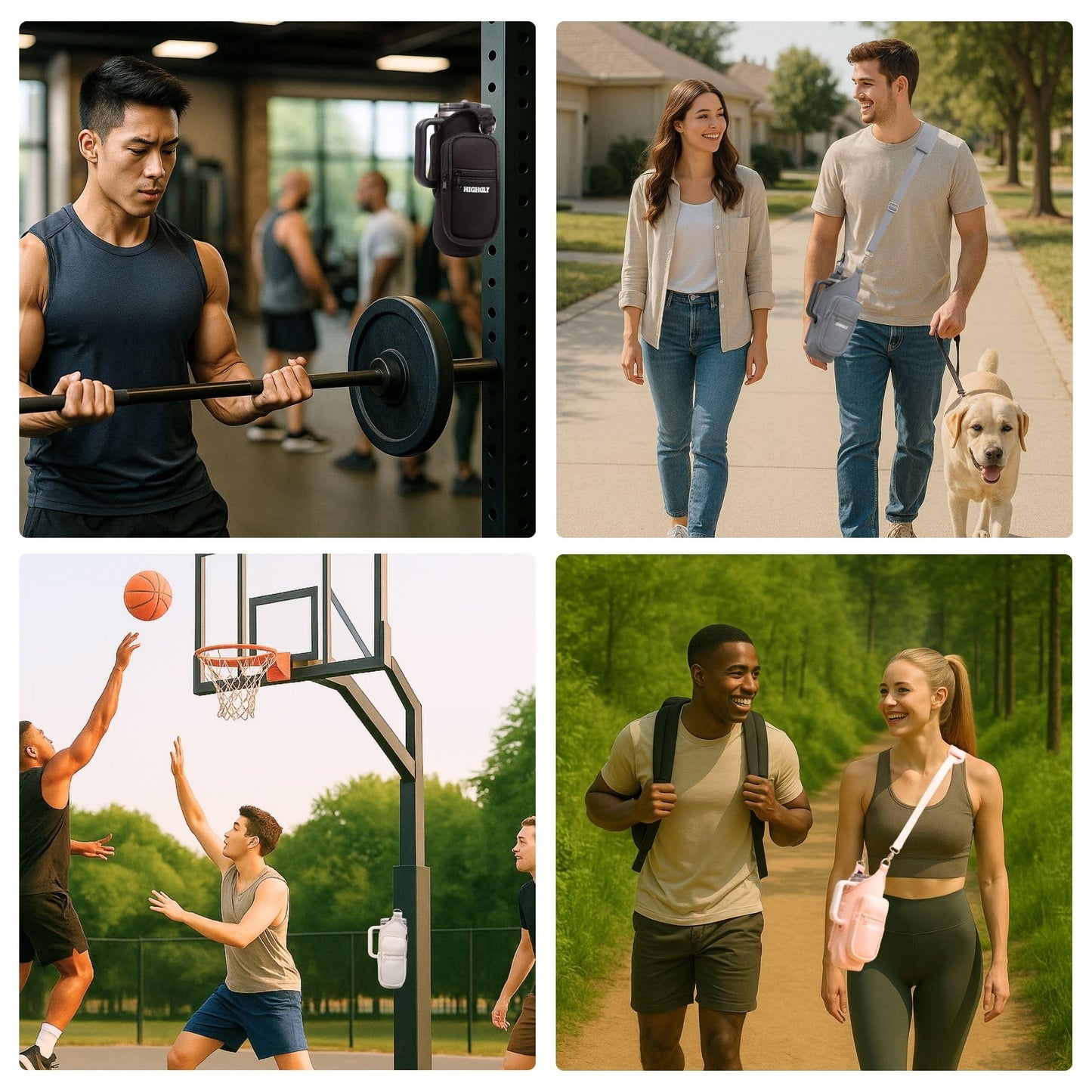 Tumbler Carrier Bag for Stanley & Owala 30–40oz, Magnetic Water Bottle Holder for Gym Equipment, Crossbody Cup Holder with Phone Pocket