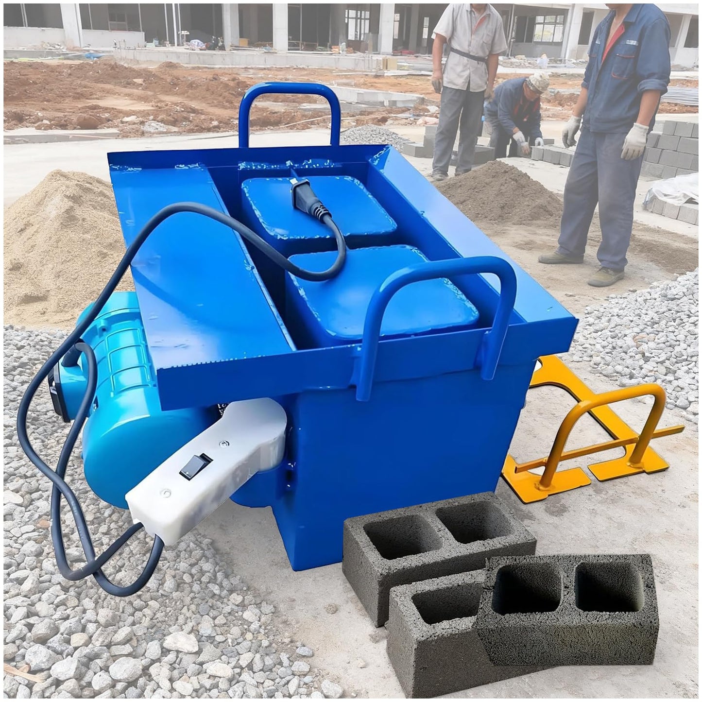 Eastnmythet Cement Block Forming Machine, Hollow Block Making Machine, DIY Soil Brick Maker for Garden, Walkway, 45s Fast Forming 400x200x200mm