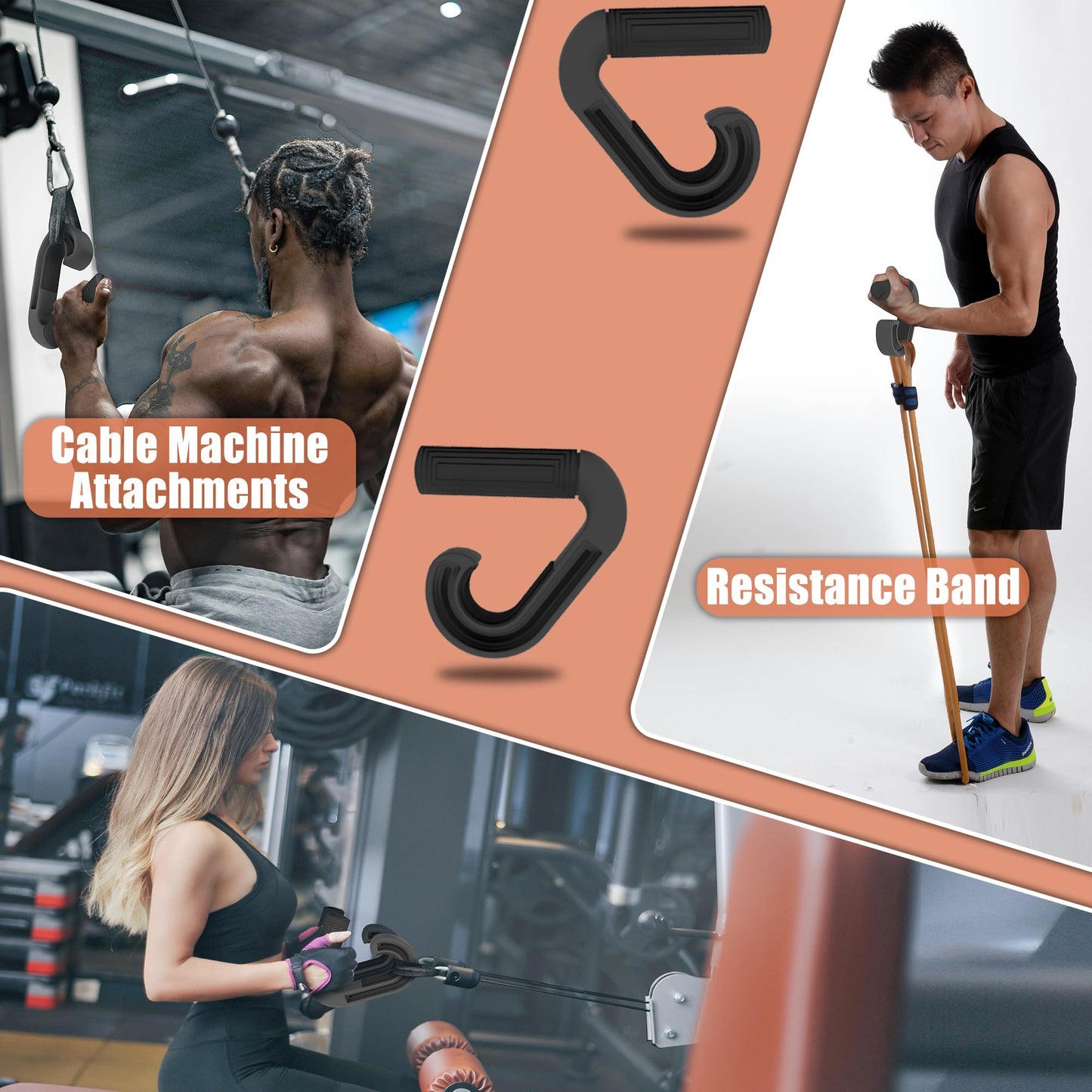 Neutral Grip Handles for Pull Up: Ergonomic Portable Hooks for Barbell Row Deadlift Resistant Bands for Home Gym Fitness Enthusiasts (Black)