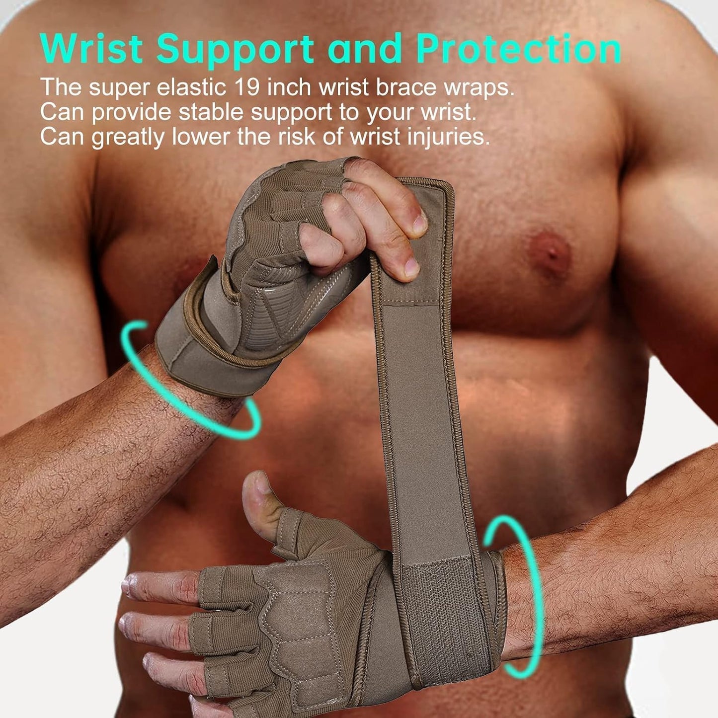 Foclassic Workout Gloves for Men Women - Weight Lifting Gloves With Wrist Wrap Support, Palm Protection and Grips for Gym Exercise, Cross Training