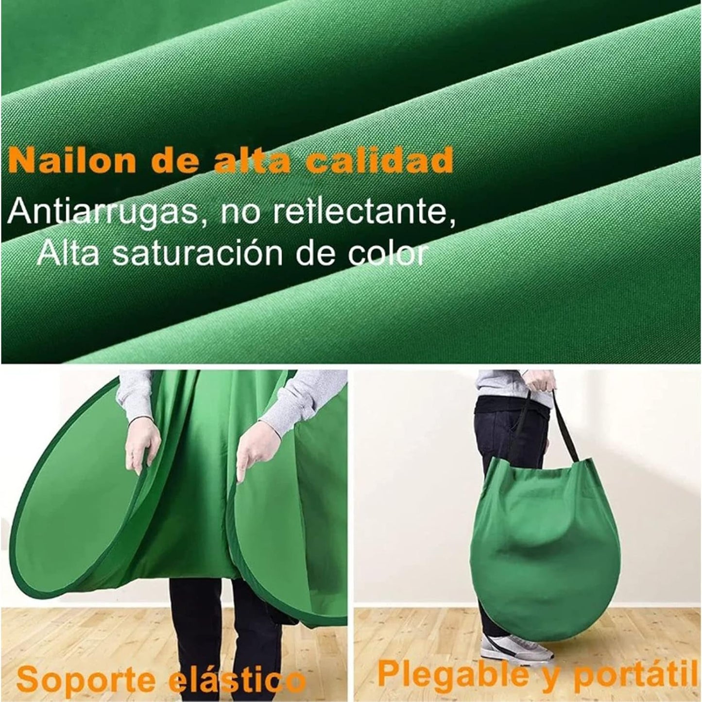 Denash 56" Green Screen Backdrop, Diameter Foldable Green Background, Portable Webcam Background for Video Chats