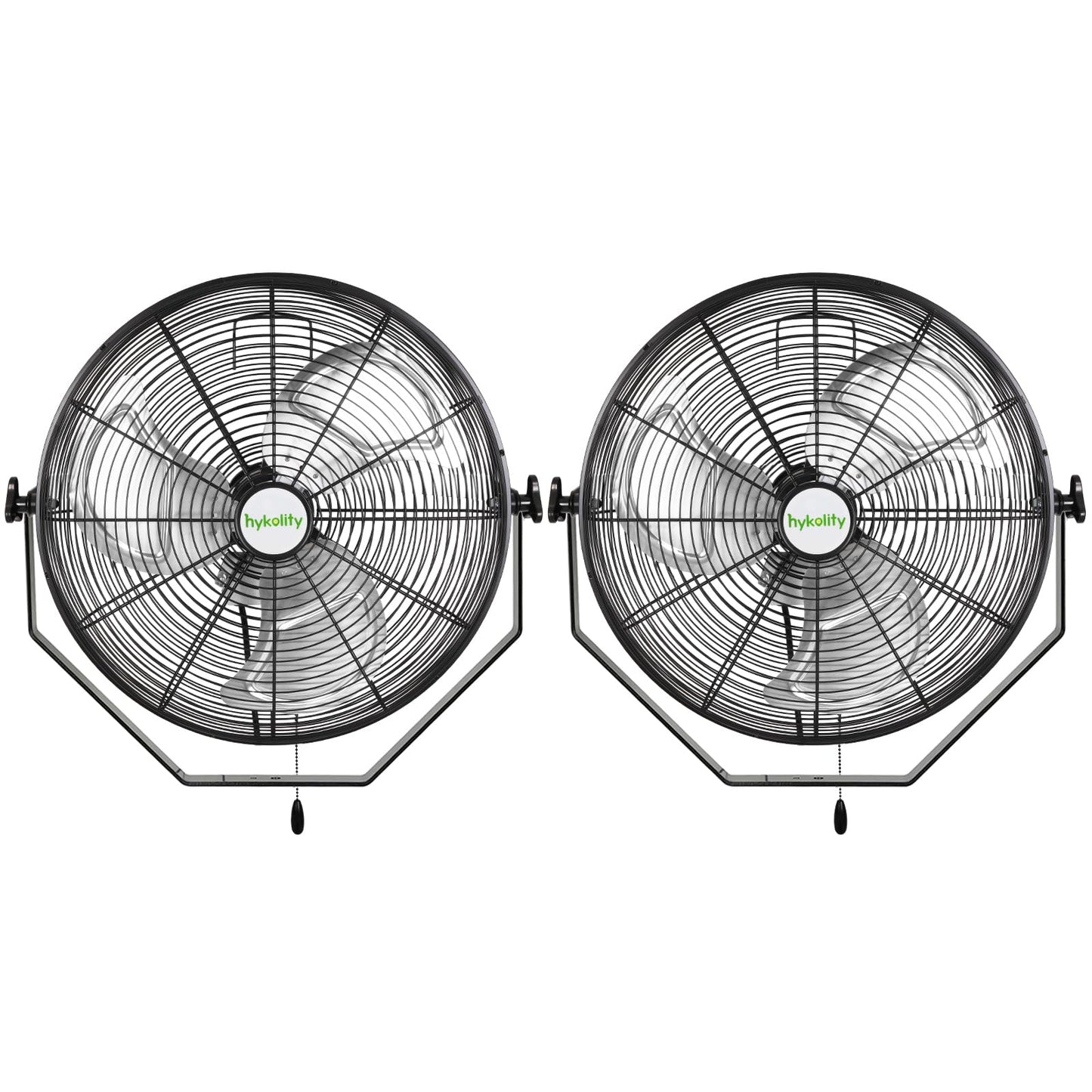 hykolity 4300 CFM 18 inch Industrial Wall Fan, 3-Speeds High Velocity Wall Mount Fan with Sealed Motor, Heavy Duty Metal Barn Fans for Shop, Garage, 2 Pack