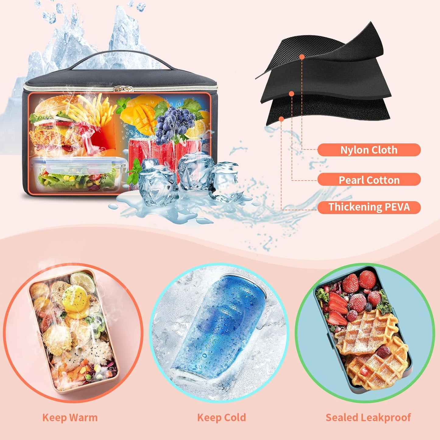 Backpack 17.3 Inch Backpack Backpack BERTASCHE Lunch for Women, Laptop with Insulated Cooler Lunch box, Nurse