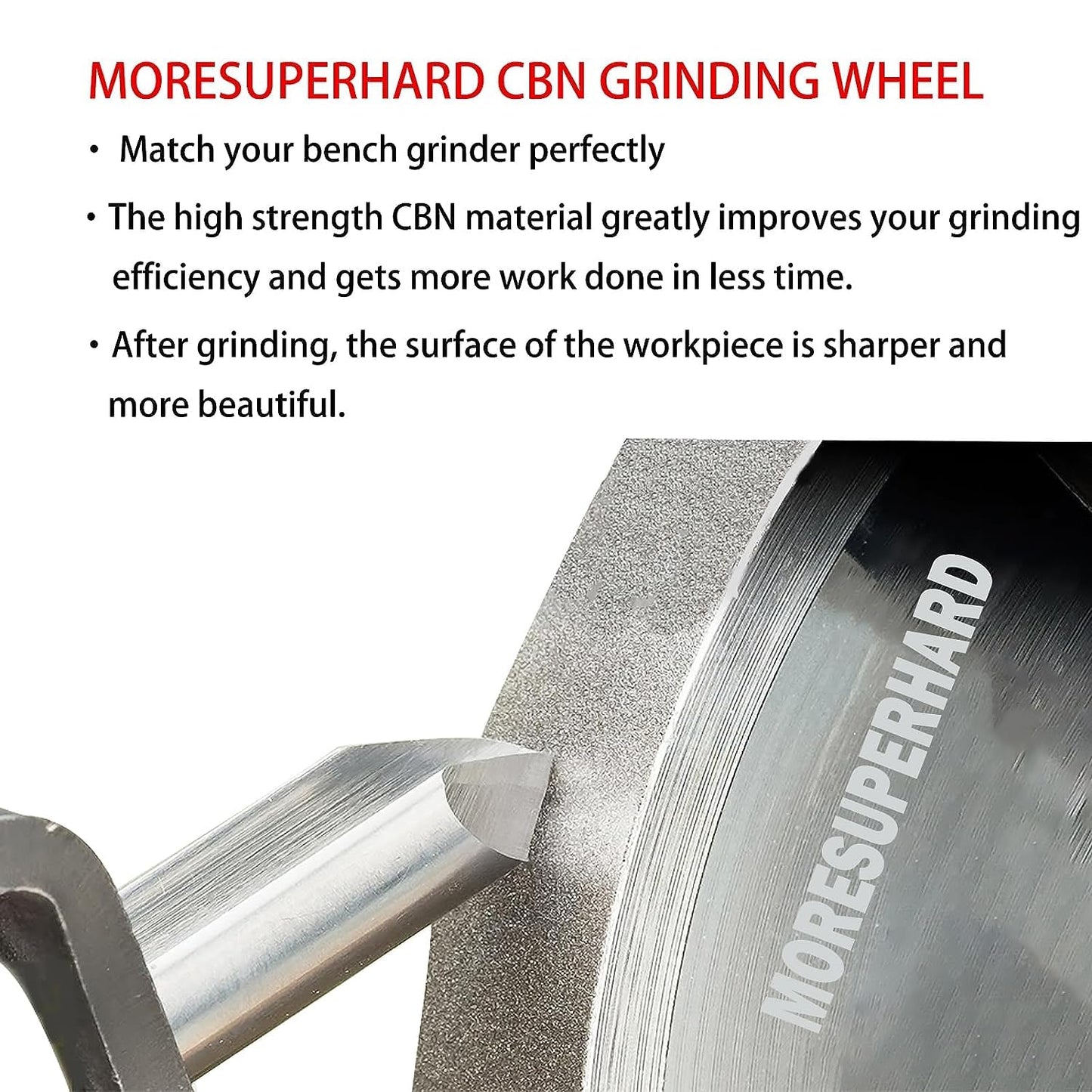 MORESUPERHARD 8 inch CBN Grinding Wheel Set 180 & 80 Grit，1" Wide，5/8" Arbor， Aluminum Body，for Sharpening High Speed Steel Tools Woodturning Tools，for All Kinds of 8 inch Bench Grinders