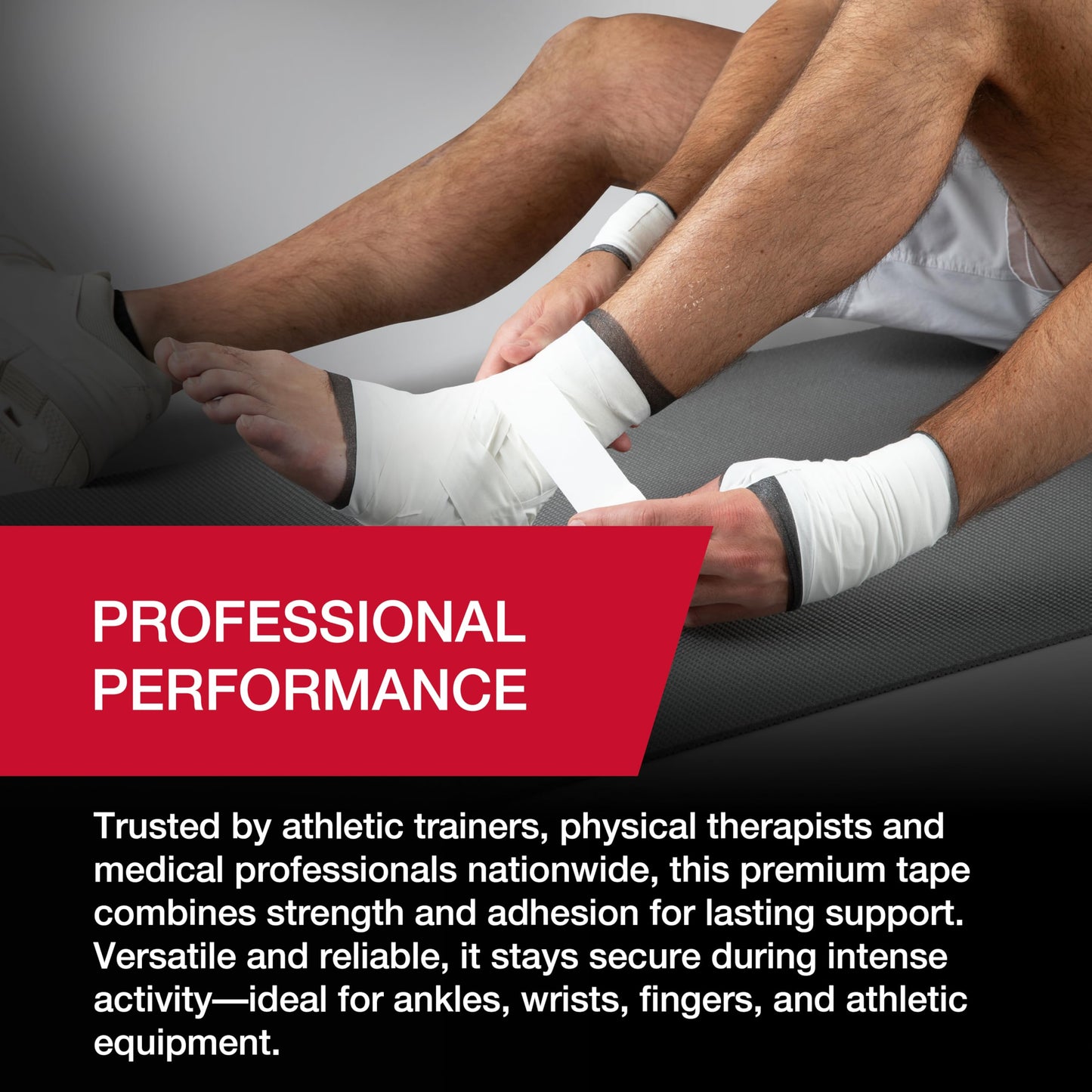 Mueller Sports Medicine Premium Athletic Tape, 10 Pack, White - Quality Hospital-Grade Athletic Tape, Easy to Tear for Fast & Effective Taping, 1.5" x 15 Yards Per Roll