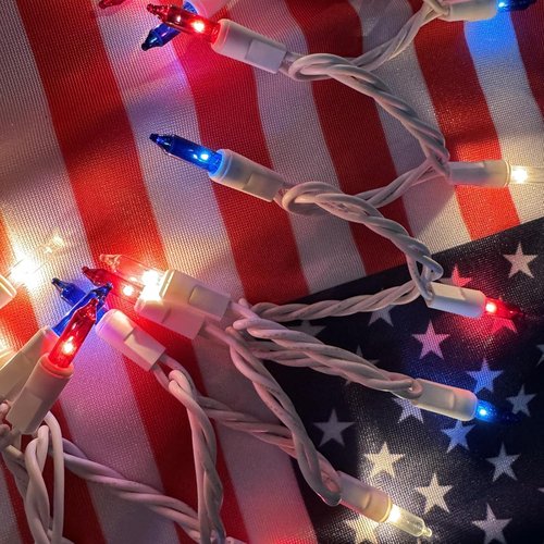 HISHINY Mini String Lights - 100 Count Red, White & Blue Patriotic Decorations | 21 Feet for 4th of July & Holiday Celebrations
