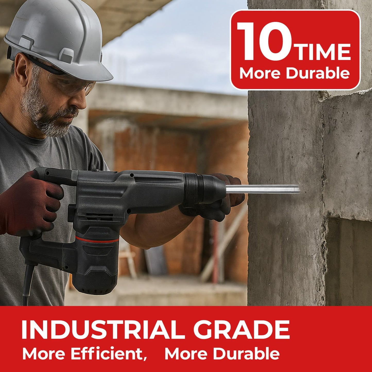 Keewaki Breakthrough Bit – SDS-max Thru-Hole Rotary Hammer Bit, 3-1/8"x24", Heavy-Duty Concrete Core Bit for Masonry and Brick, Includes Storage Tube
