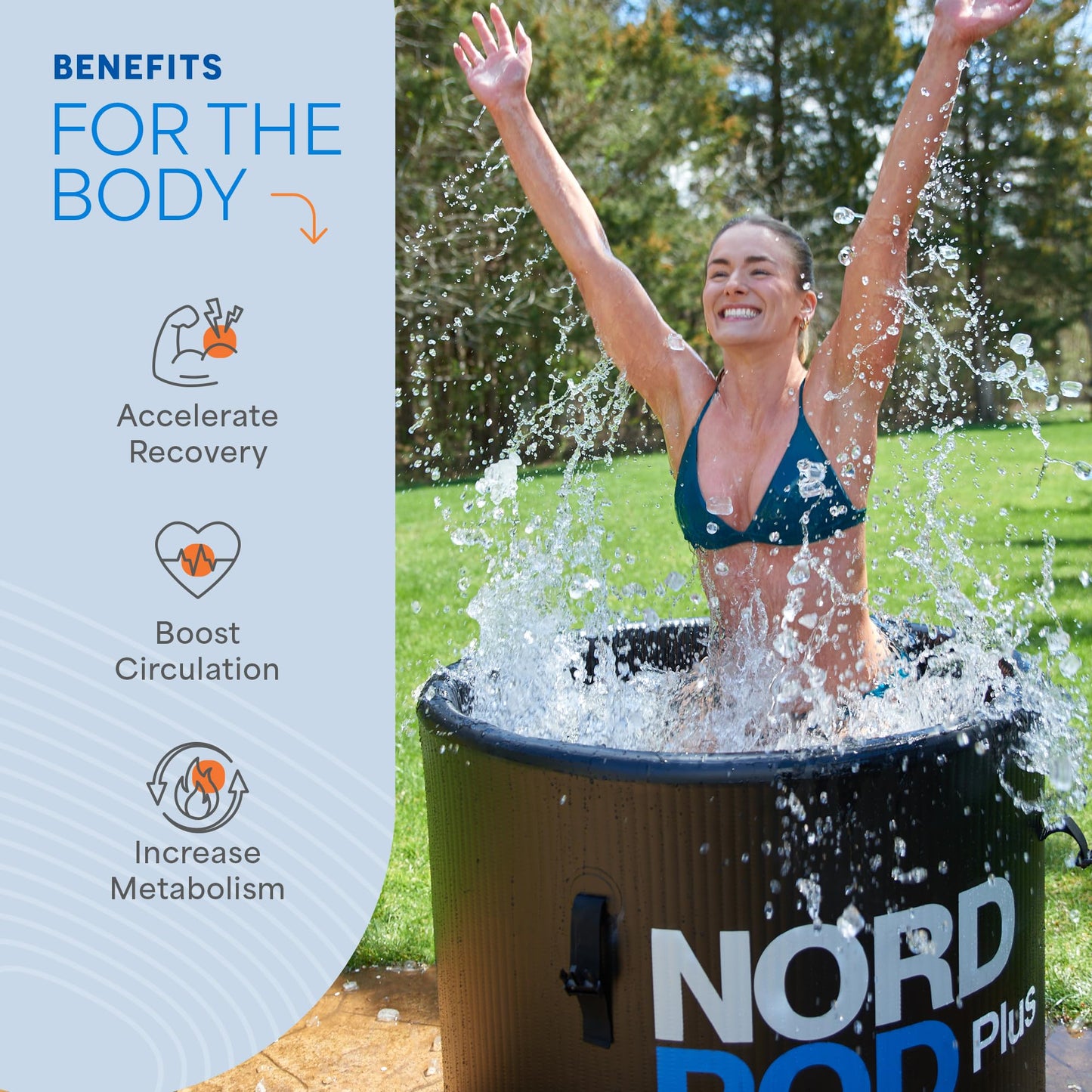 LifePro NordPod Plus Recovery Ice Tub – Portable Cold Plunge Tub with Drop-Stitch Construction – Ice Bath Tub for Athletes – Cold Water Therapy Tub for Ice Bath Recovery with Inflatable Lid & Air Pump