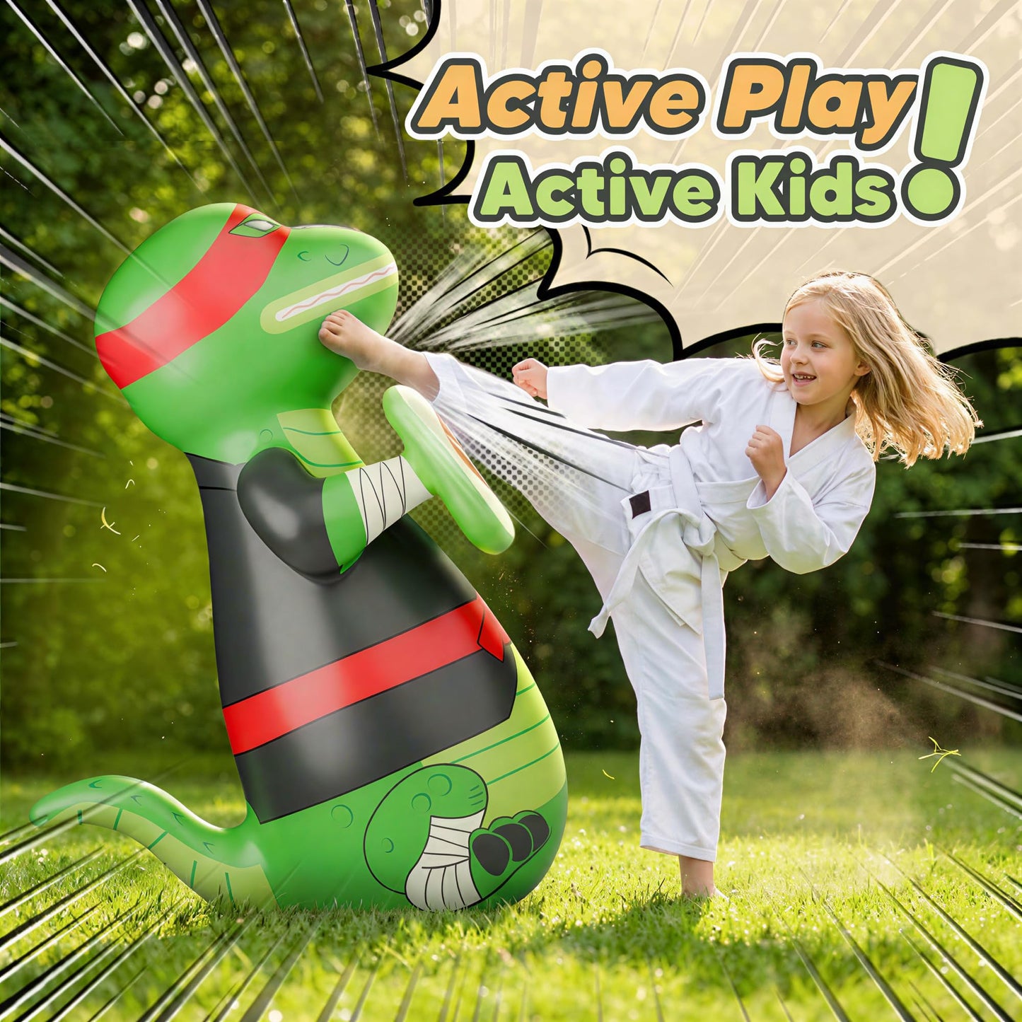 iPlay, iLearn Inflatable Punching Bag for Kids, Toddler 49" Blow up Boxing Bop Bag Toys, Training Bopper W/Ball Toss Game, Indoor Outdoor Fun Sports Activity, Birthday Gift 3 4 5 6 7 8-12 Yr Child Boy