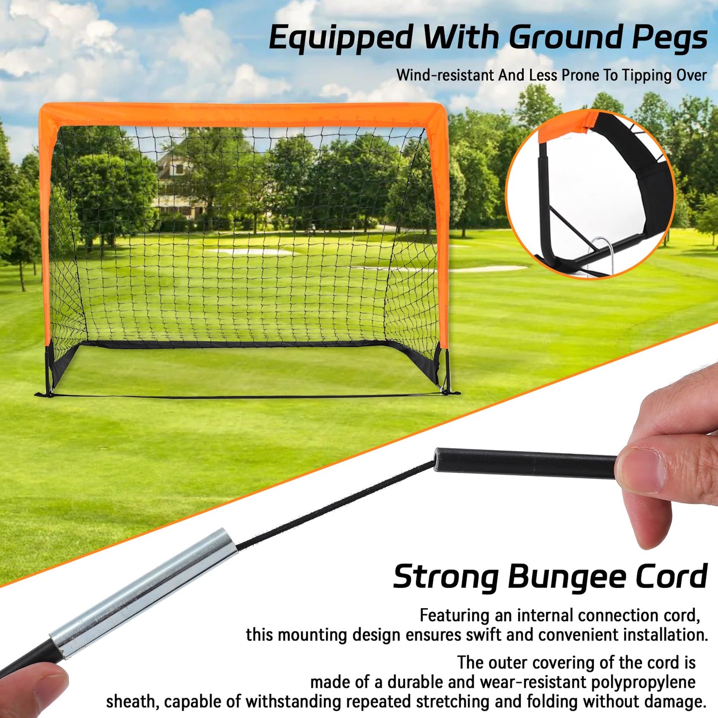 2-Pack 4’ x 3’ Soccer Goals for Backyard, Pop Up Folding Soccer Goal Net for Indoor or Outdoor, Practice Mini Soccer Goals for and Youth, Training Football Net with Carry Bag