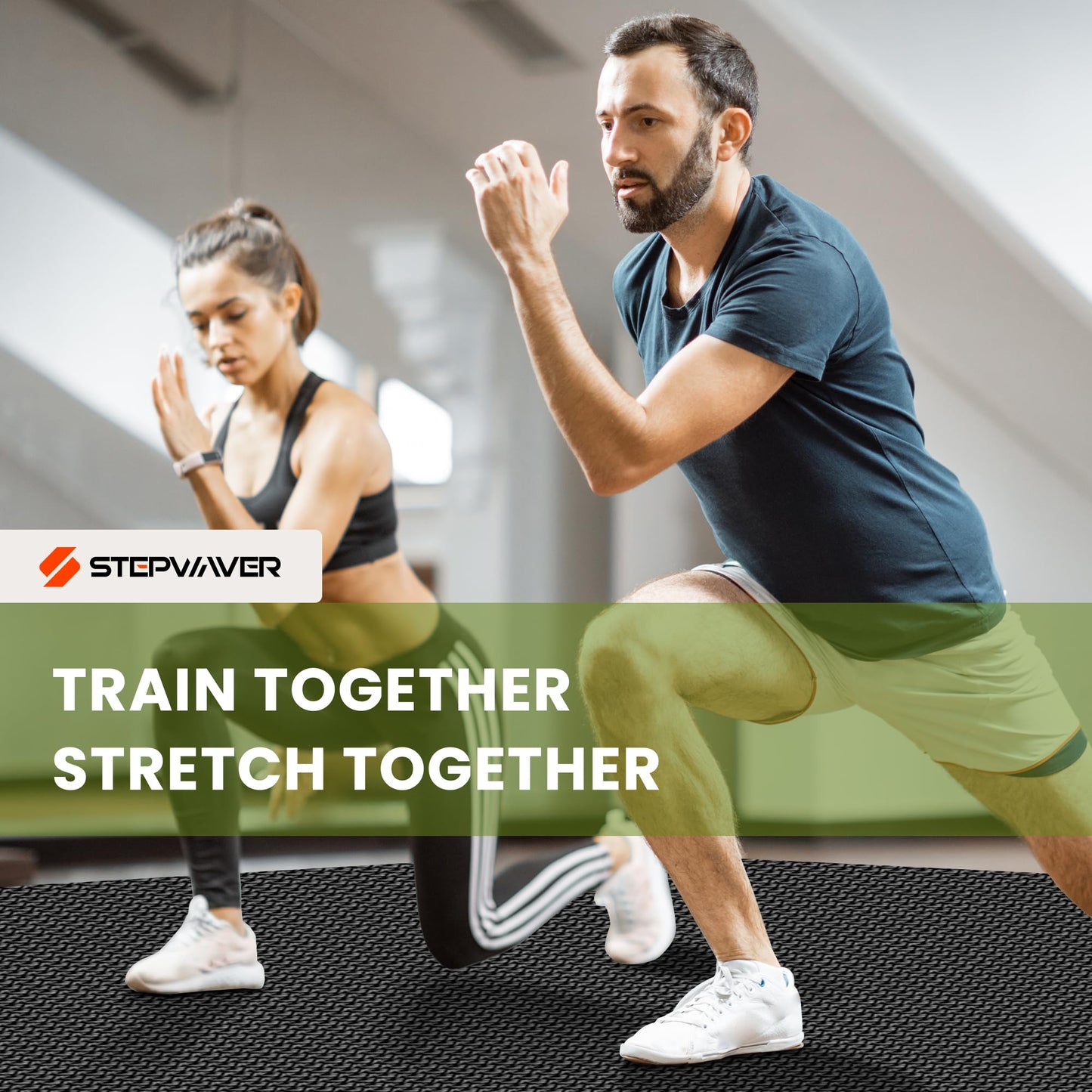Stepwaver Extra Large Exercise Mat, 7'x5'x8mm (1/3 inch), Non-Slip, Ultra Durable, Thick Large Workout Mat for Home Workouts, Yoga Mats for Fitness, High-Density Exercise Mat, Shoes-Friendly