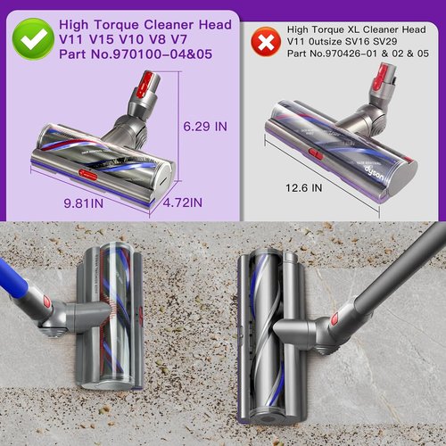 Lemige V11 High Torque Vacuum Cleaner Head Replacement - Compatible with Dyson V10, V15, SV Models