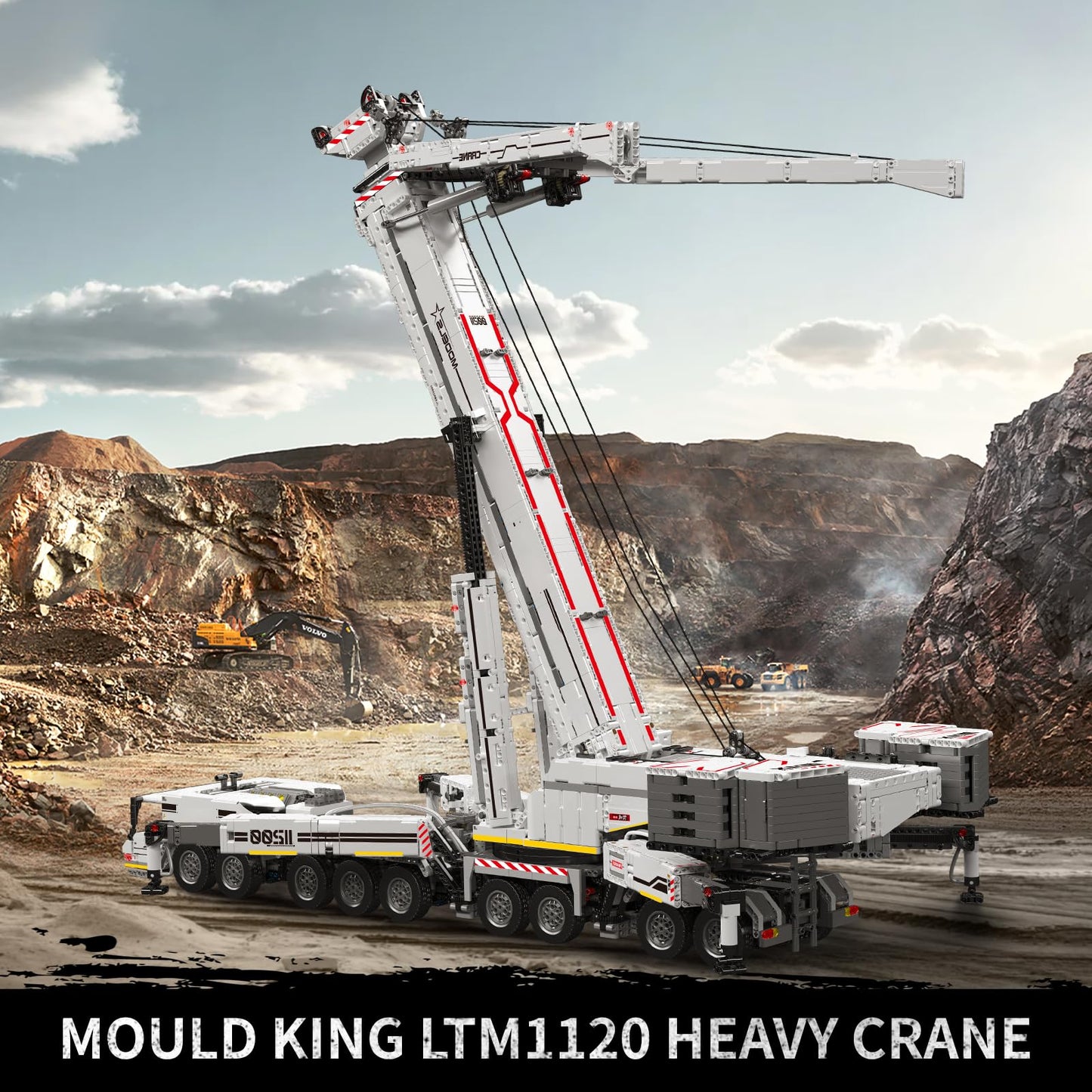 Mould King Heavy Crane Building Kit, 8506 Pieces Large Crane Truck Model Kit with 20 Motors, APP Control Advanced Engineering Vehicles for Adults, Youth