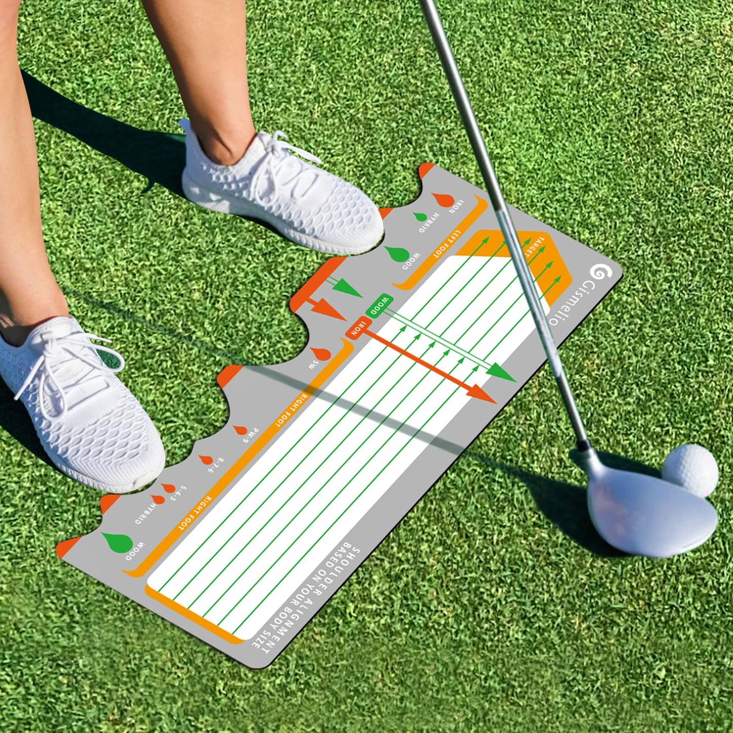 Golf Training Mat for Beginners | Posture Assistance and Entry-Level Stance Corrector | Golf Training Aids Pad for Men Women (Gray)