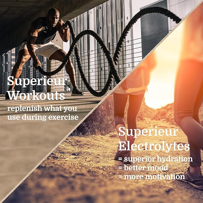 Superieur Electrolyte Powder Packets - Vegan Electrolyte Hydration Powder w/Sea Minerals - Keto Friendly, Non-GMO, Zero Sugar Electrolyte Supplement - Healthy Sports Drink - Watermelon (14 Packets)