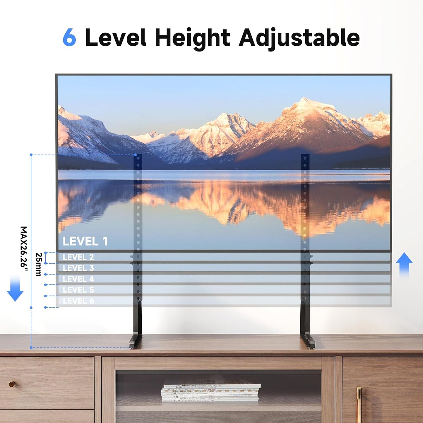 XINLEI 22 65 inch 800x500mm, 120lbs ML1760E Universal Table Top TV Stand for Most to LCD LED Plasma Flat Screen TVs
