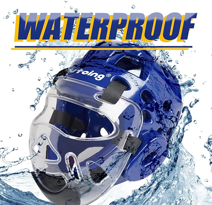 Kids Adults Karate Headgear with Face Shield, MMA Martial Arts Headgear Boxing Soft Helmet Taekwondo Sparring Head Gear