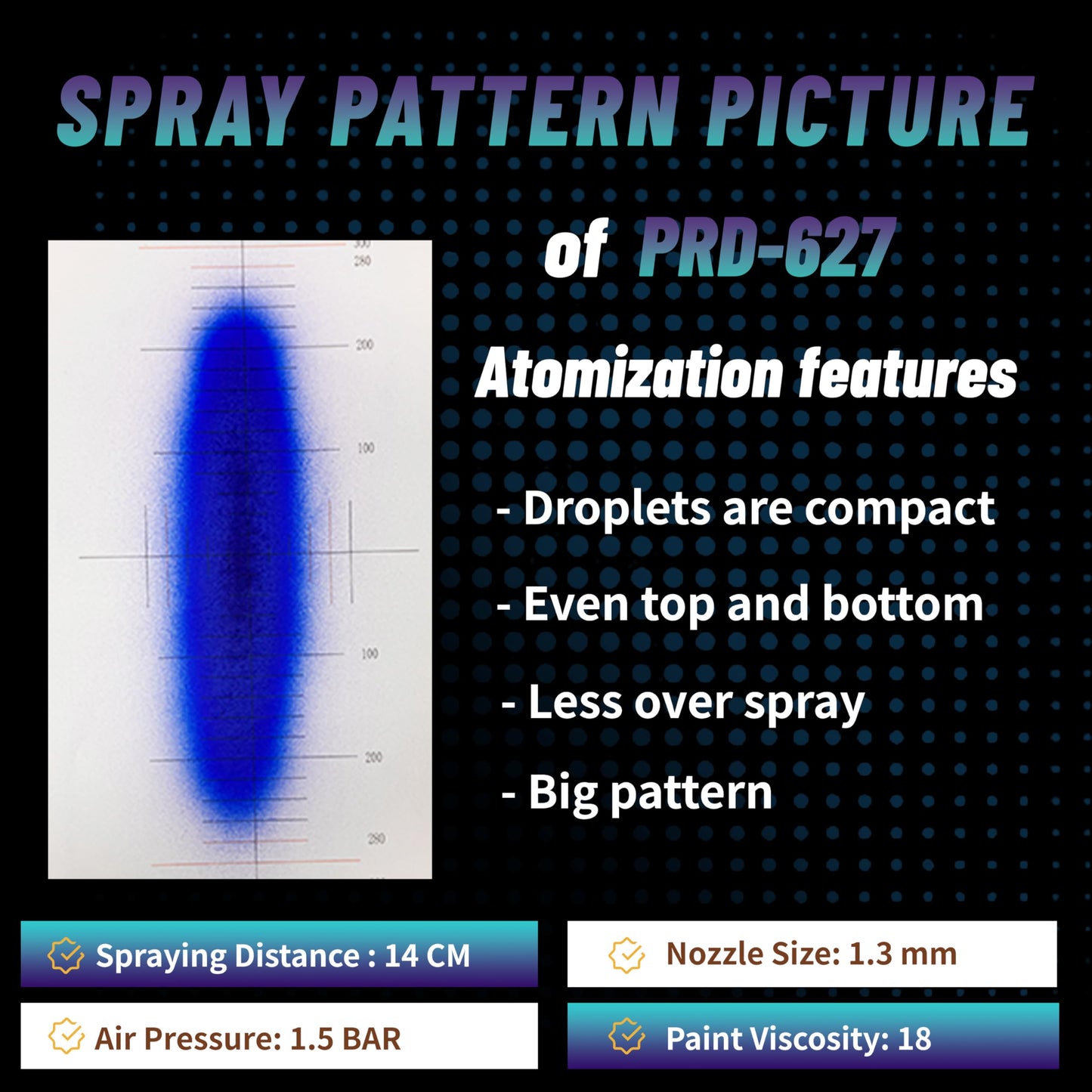 PORPHIS Paint Spray Gun PRD-627 VS Type with Split Nozzle 1.3mm Automotive Refinishing Spray Gun