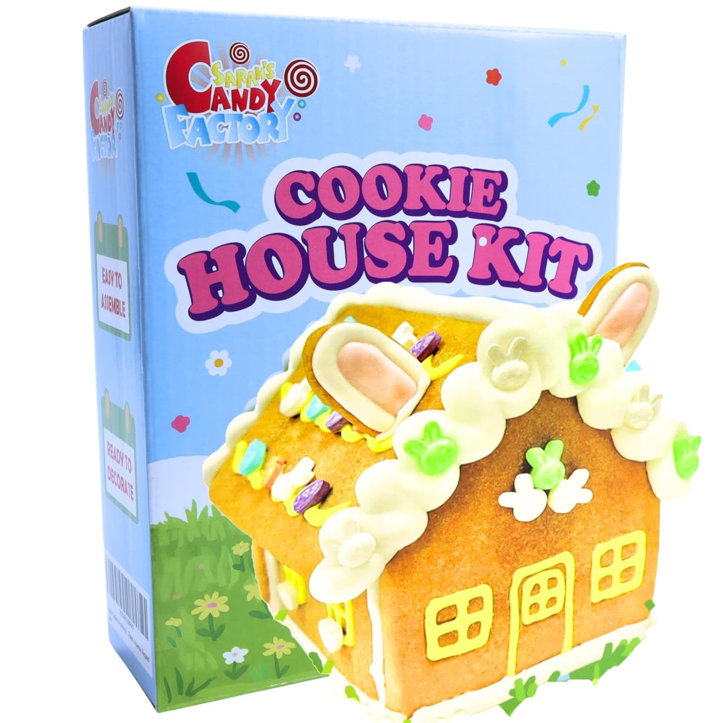 Spring Cookie Decorating Kit by Bunny House - Fun DIY Activity with Icing & Candies | Pre-Baked Panels Included