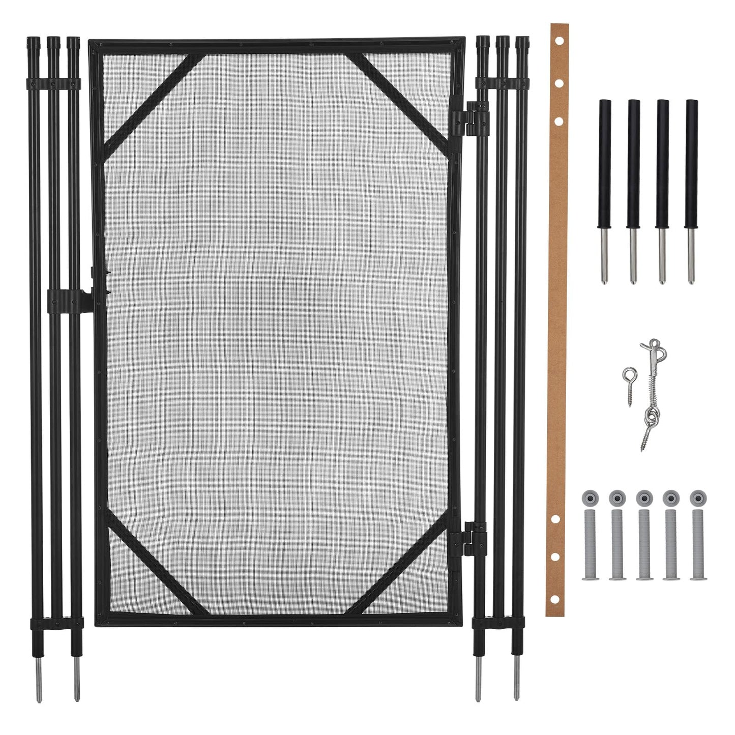GarveeLife 4 ft x 2.5 ft Pool Fence Gate, Heavy Duty Steel Aluminum Frame, Pool Safety Fence Gate Kit with Stainless Steel Latch for Inground/Above Ground Pools, DIY Installation, Black