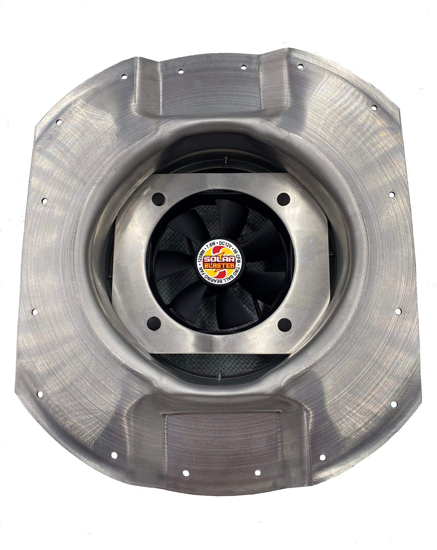 Solar Blaster Solar Mega RoofBlaster for 3.5" ribbed Conex Shipping Container Vent (Galvanized) | Solar Roof Vent Fan for Shipping Container Shipping Container Accessories Storage Container Vent