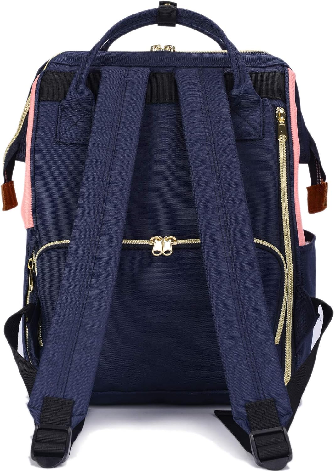 Backpack Kah&Kee Polyester Travel Functional Anti-theft School Laptop for Women Men (Pink* Navy, Medium)