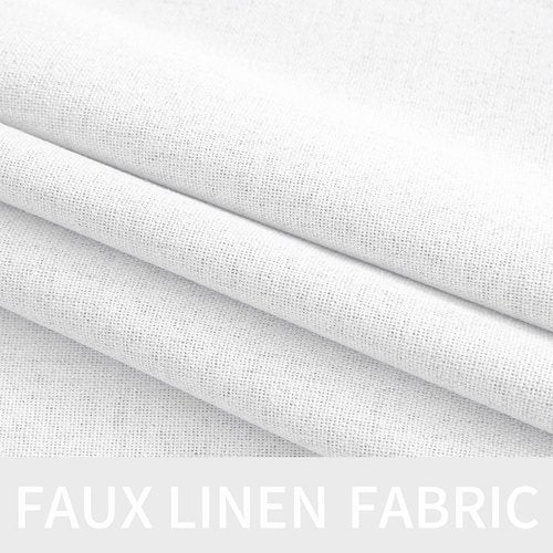 MIULEE Blackout Curtains - 100% Thermal Insulated Linen Textured Drapes | Bright White, 52 x 45 Inch (2 Panels)