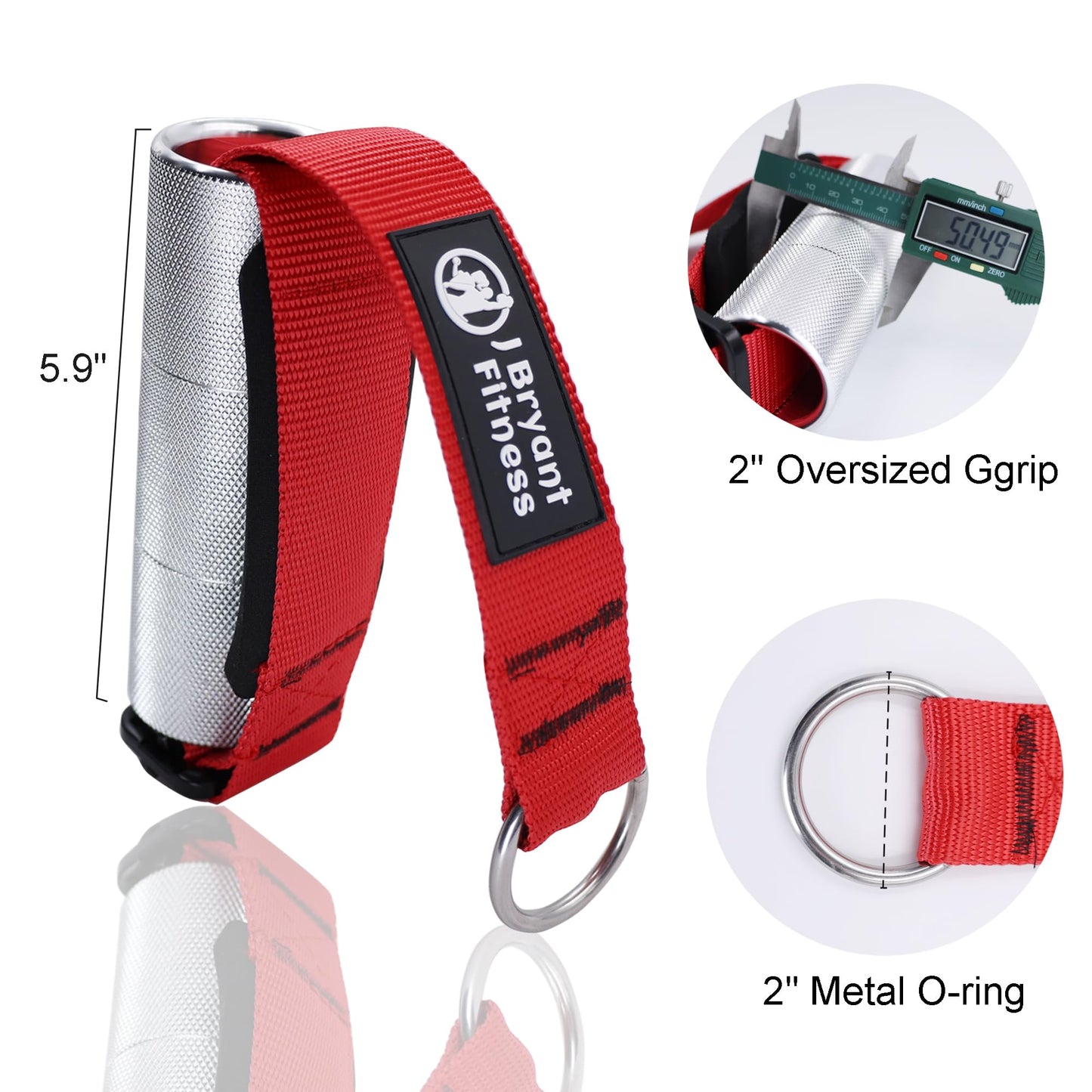 J Bryant Arm Wrestling Exercise Handle Φ2 in Grip Red - Wrist and Forearm Exerciser Pulldown Triceps Rope Workout