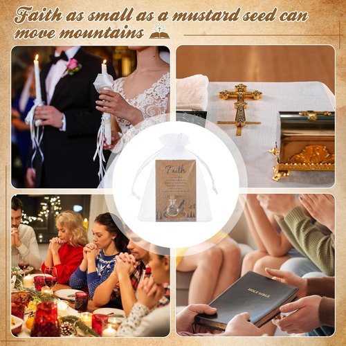 Funnymoom 50 Pack Faith Gifts for Women - Christian Church Supplies for Baptism & Weddings
