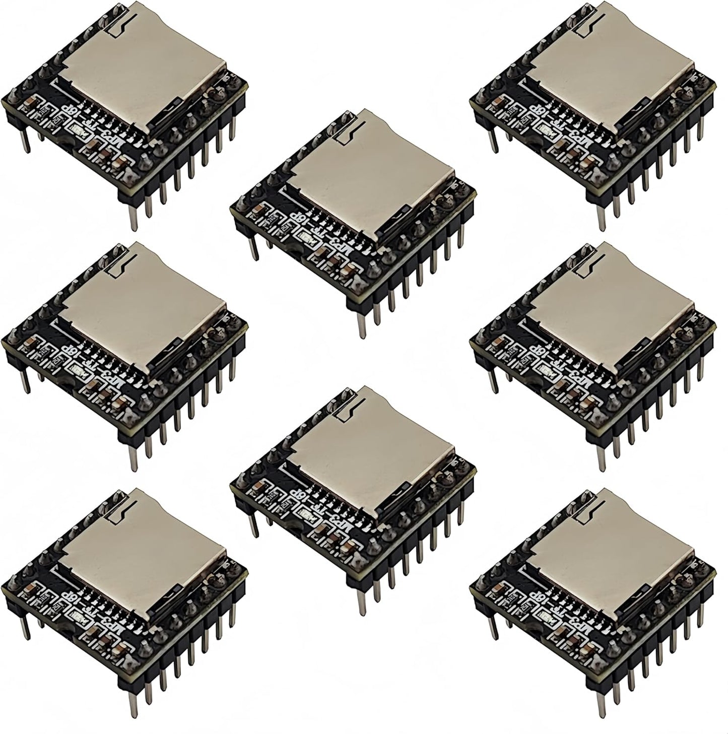 Yuuhseel 8PCS MP3 16P Mini Player Module Audio Voice Music Module Support TF Card Compatible with DFPlayer Code