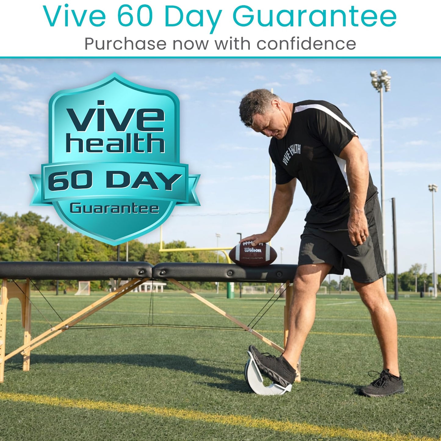 Vive Foot Rocker - Calf Stretcher for Achilles Tendinitis, Heel, Feet, Shin Splint, Plantar Fasciitis Pain Relief - Stretches Strained Leg Muscle - Ankle Wedge Stretch Improves Flexibility (Standard)