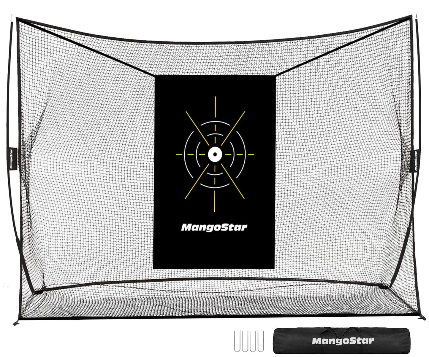 Mangostar Golf Net, 10x7ft Heavy Duty Golf Practice Net for Backyard Driving Real Golf Balls with Target Cloth and Carry Bag, Indoor Outdoor Golf Hitting Training Set Ideal Gift for Golfers