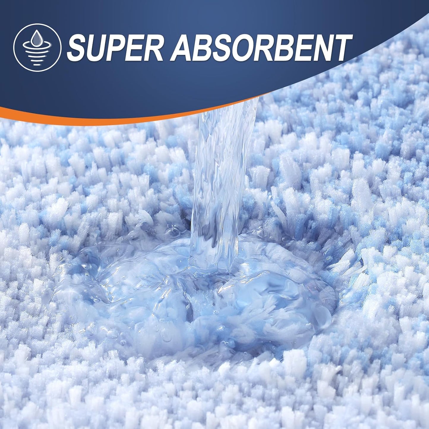 OLANLY Large Bath Rug Mat - Extra Soft Microfiber, Quick-Dry & Washable | 54x24, Light Blue