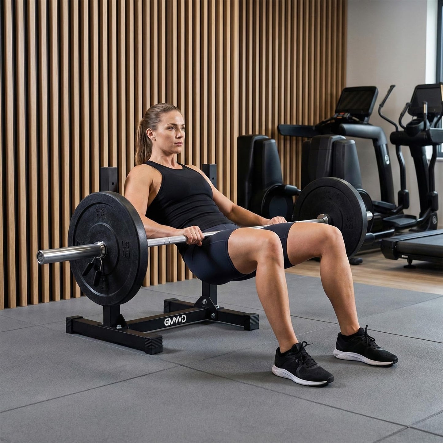 GMWD Bulgarian Split Squat Stand, One Leg Squat Roller, Single Leg Squat Stand, Lower Body Specialty Machine, Black