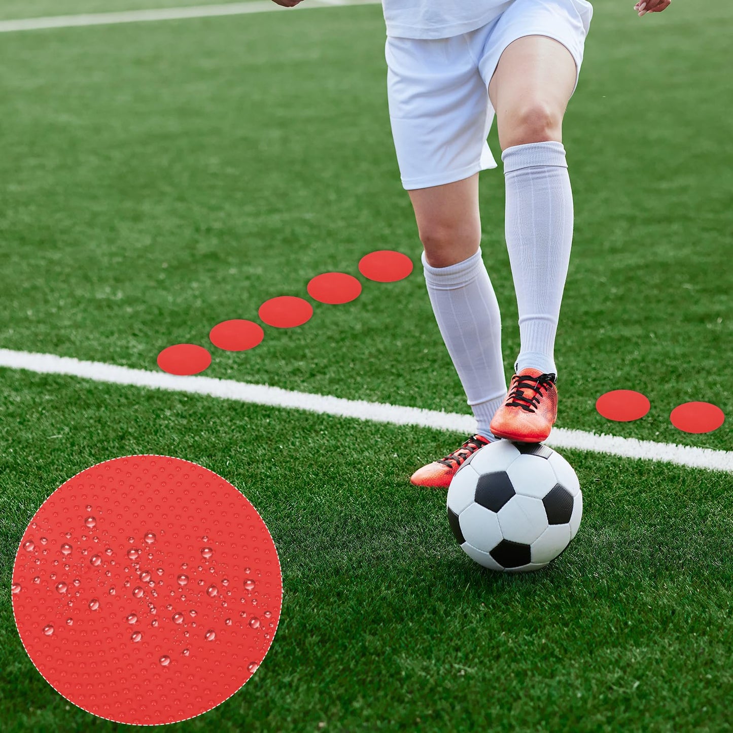PATIKIL Spot Markers 4 Inch, 12 Pcs Non-Slip Floor Dots Agility Markers Flat Field Cones Poly Dots for Gym PE Speed Training Dance Soccer Basketball Sports, Red/Blue/Purple