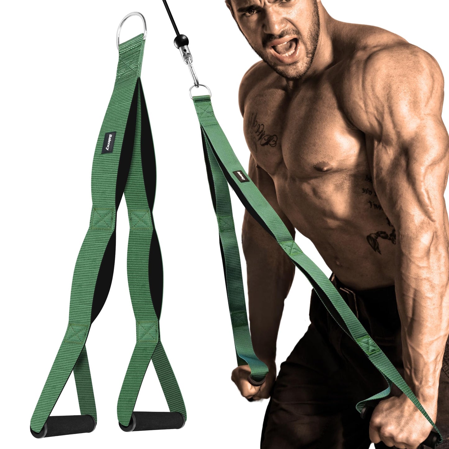 Tricep Rope Cable Attachment Handles, Tricep Pull Down Attachment for Cable Machine, 3 Lengths Tricep Rope for Face Pull, Push Down, Tricep Extension, Cable Rope Attachment for Gym Home Workout