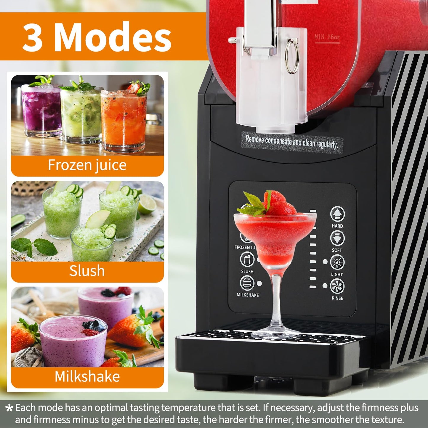 MilleLoom 84oz (2.5L) Slushie Machine with 3 Preset Modes - Frozen Drink Maker for Slush, Milkshake & Frappe, Auto-Clean, LED Display, One-Touch Dispensing for Home & Party Use