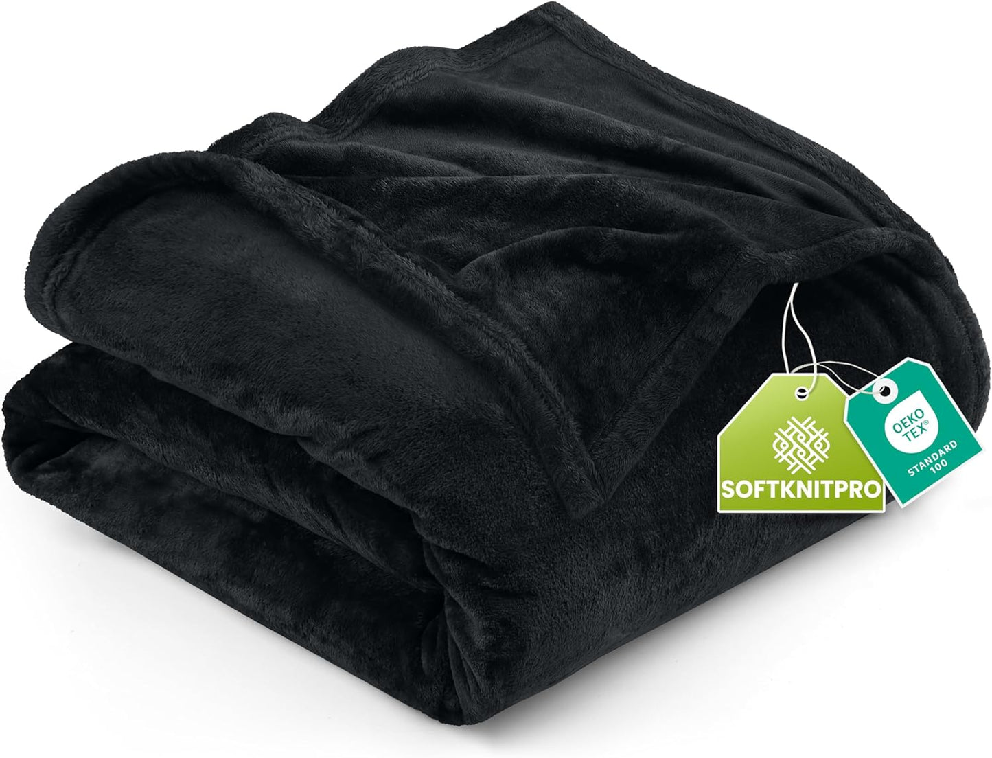 Utopia Bedding Fleece Blanket - Luxury Soft Anti-Static Microfiber | California King Size Black (102x96 Inch)