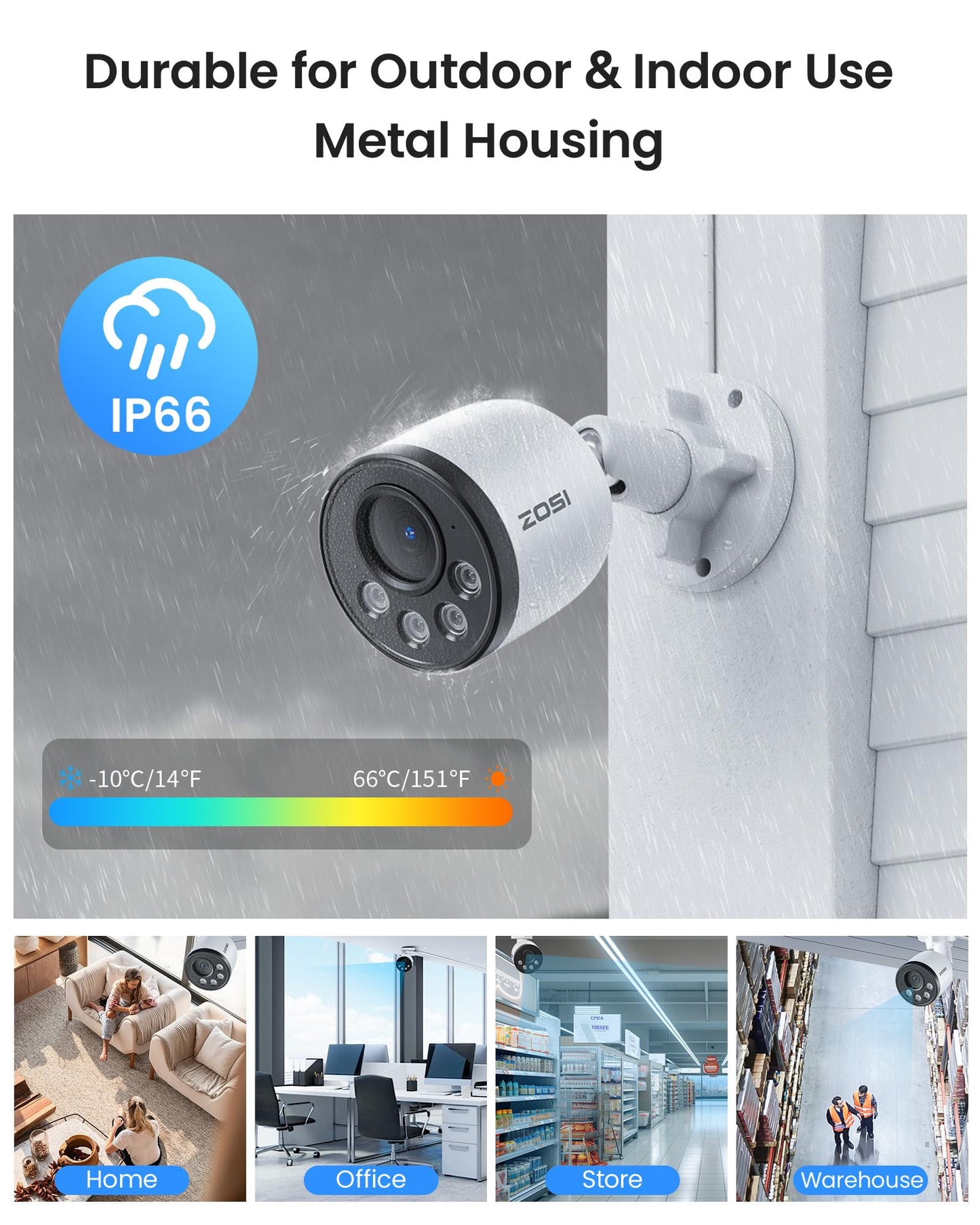 ZOSI 32CH 4K PoE Security Camera System, 8pcs 8MP Outdoor Metal Cameras with Audio, Person Vehicle Detection, People Counting, Night Vision, 16-Port 32-Channel NVR with 4TB HDD for 24/7 Recording