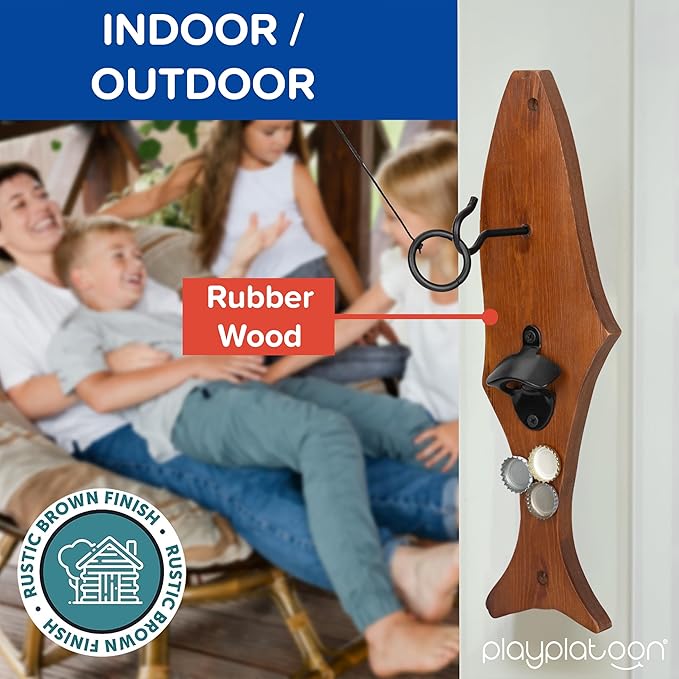 Play Platoon Hook and Ring Toss Bar Game for Adults - Wood Toss Ring Game for Adults - Perfect Home, Basements, & Bar Gifts