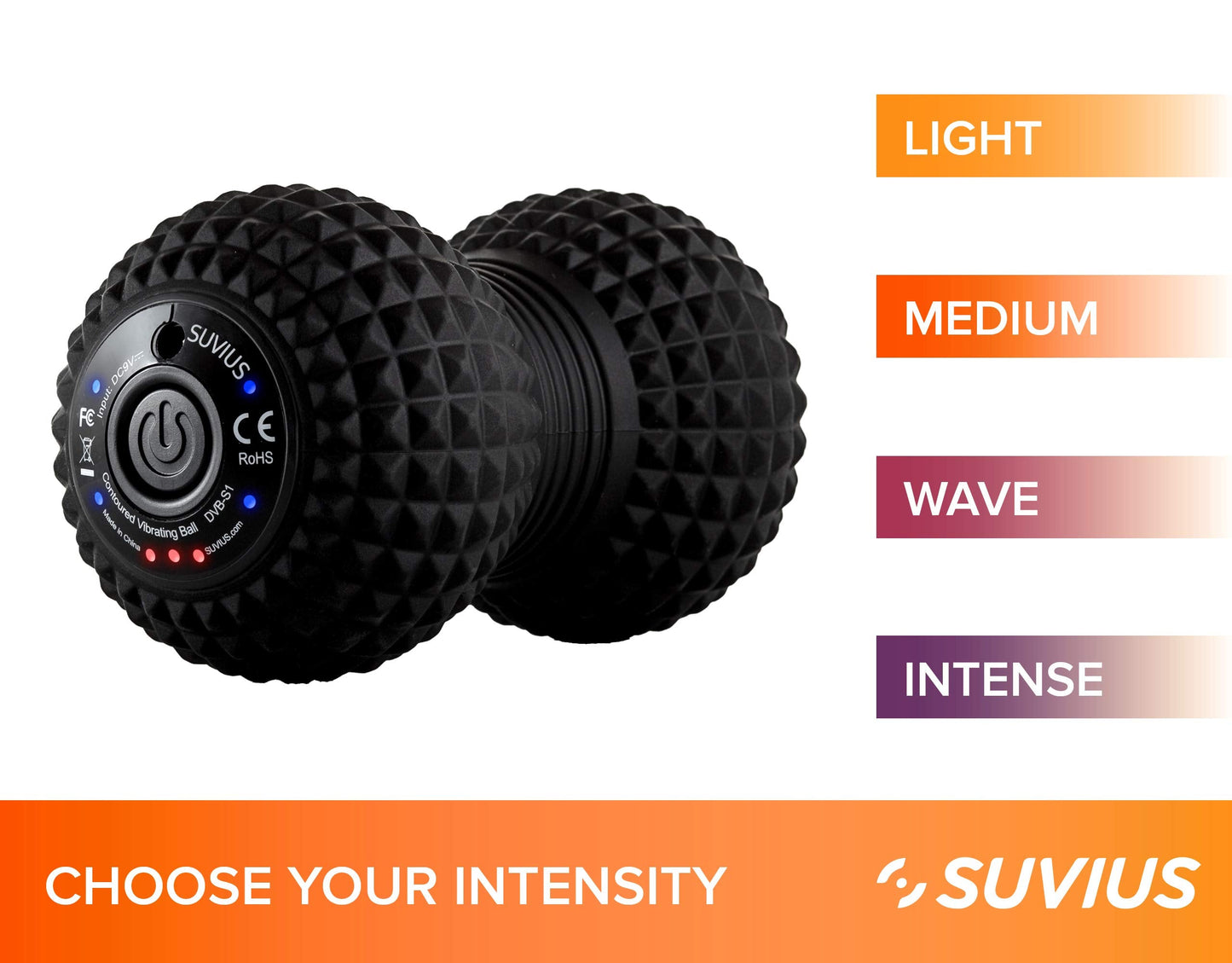 Vibrating Peanut Roller - 4 Vibration Levels - Rechargeable - Muscle Roller for Deep Tissue Massage and Muscle Recovery - Massager for Back, Neck, Foot, Leg, and Body - Black
