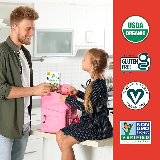 Gimme Seaweed Grab & Go Organic Premium Roasted Seaweed Snacks, Chili Lime, 5 Count Trayless, Keto, Vegan, Gluten-Free, Source of Omega3s, Healthy On-The-Go Snack for Kids & Adults