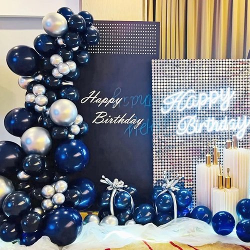 Navy Blue Balloons - 100 Pack 12-Inch Round Helium Balloons for Graduation & Birthday Decor