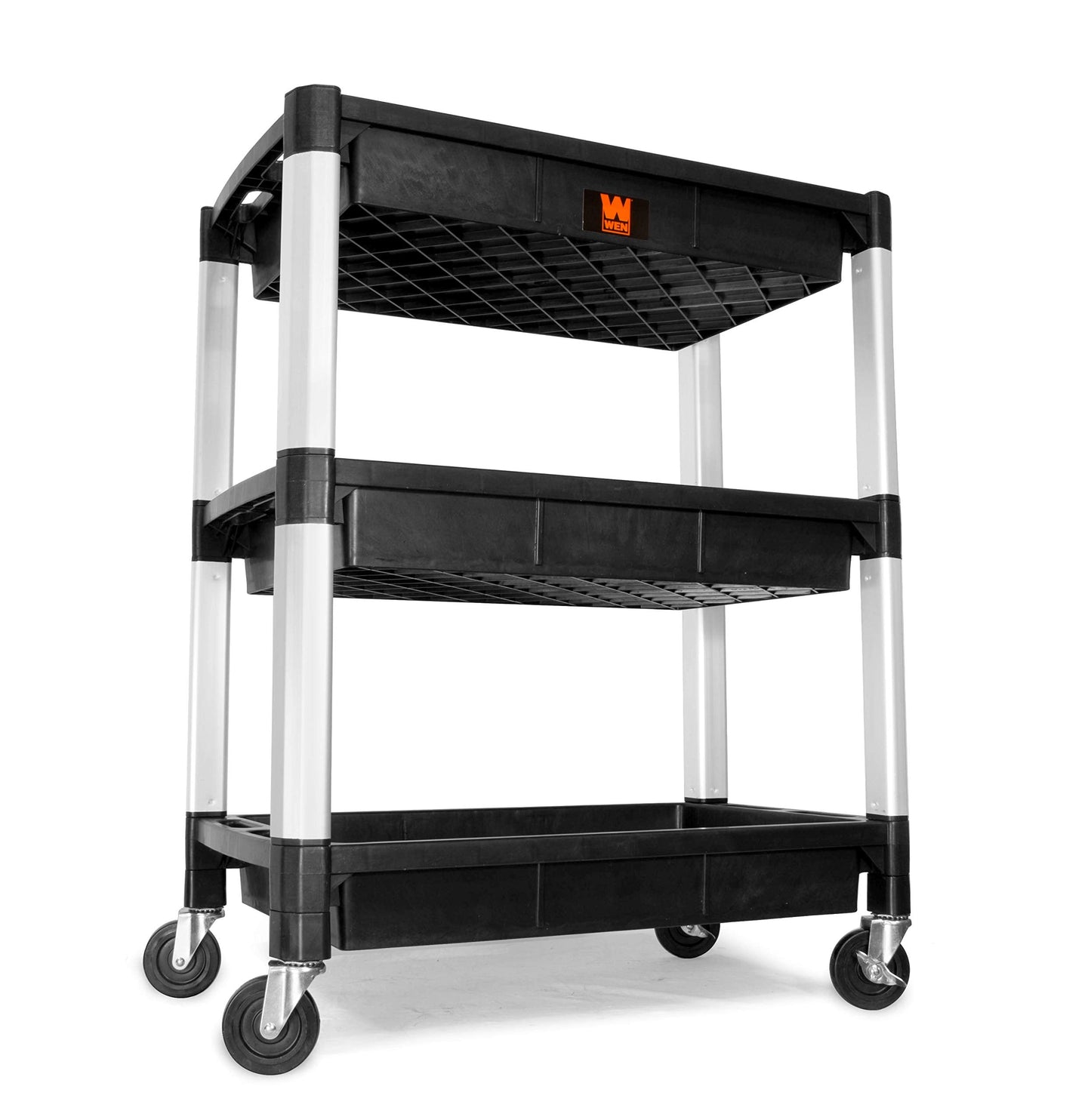 WEN 73163 Three-Tray 300-Pound Capacity Triple Decker Service and Utility Cart