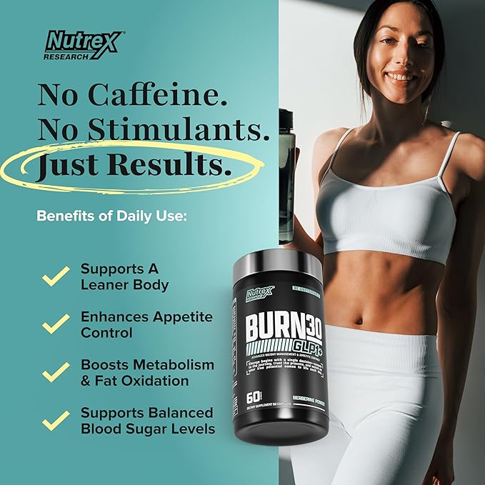 BURN30 GLP-1 Supplement - Super Berberine Weight Management Support GLP1 Naturally | Advanced Appetite Control & Metabolism Support with Clinically Studied Ingredients??| Stimulant Free