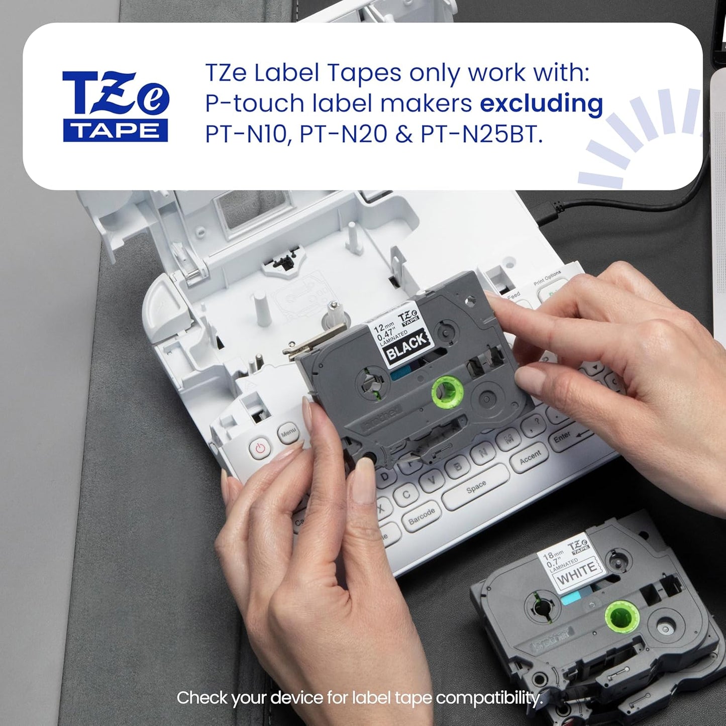 (TZeMQP35), Laminated,1/2in 16.4ft (12mm 5m), Brother Genuine P-Touch TZe White Print on Berry Pink Label Tape x x