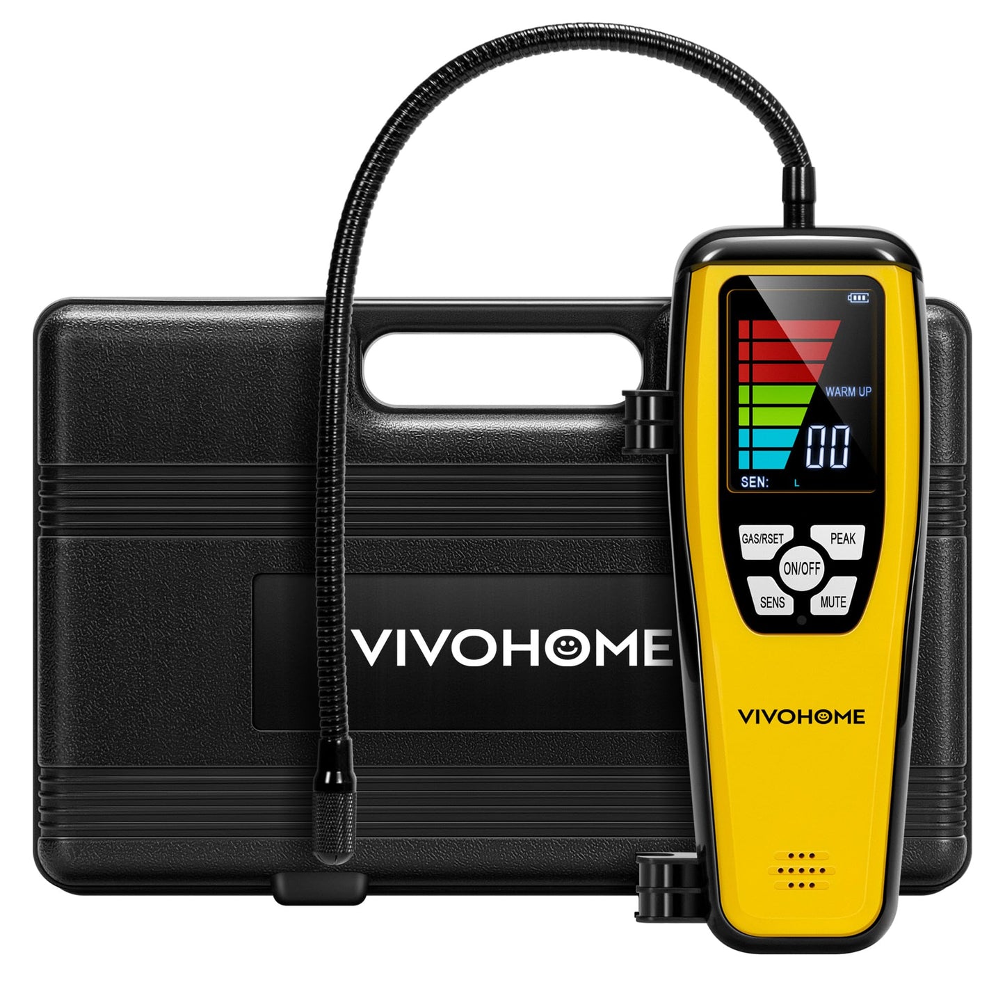 VIVOHOME HVAC Refrigerant Freon Leak Detector with Rechargeable Battery, AC Sniffer Leak Detector for R134a R410a R1234yf R454B R32 CFCs HCFCs HFCs HFOs HCs, Max Sensitivity up to 0.03oz./yr
