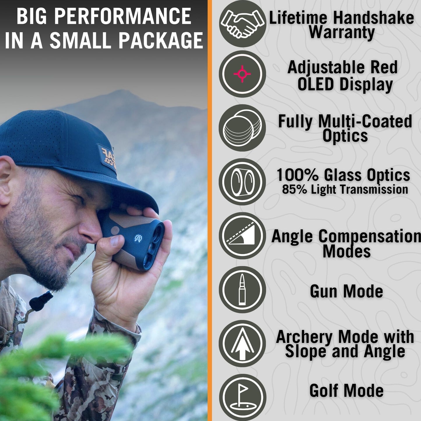 Astra Optix OTX/HTX1600 1760yd Laser rangefinder for Hunting, Shooting and Golfing with Red OLED/HD LCD Fast 0.10s and Accurate +/-1yd (OTX1600 1760yd Red OLED)